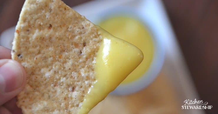 Tortilla chips with homemade cheese sauce