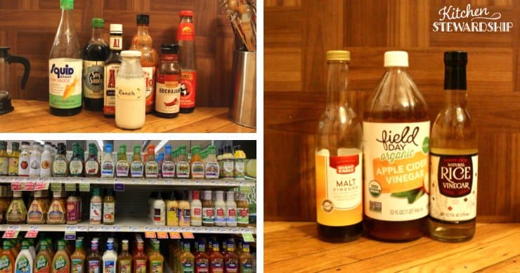 Dressings and condiments in glass jars