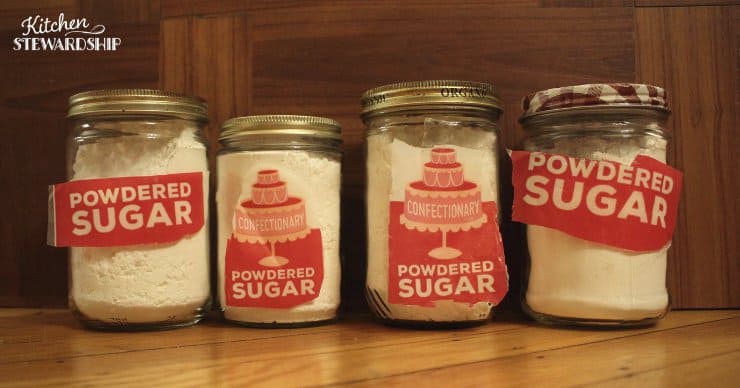 Food stored in reused grocery store jars