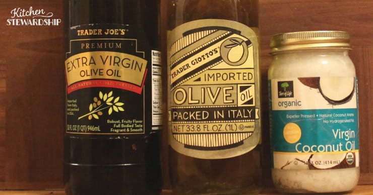 Oils packaged in glass rather than plastic