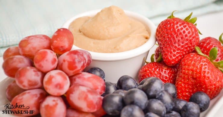 Fruit and hummus