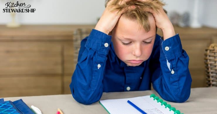 boy stressed about test