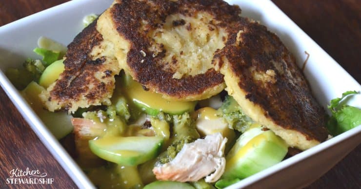 Chickpea patties on a salad