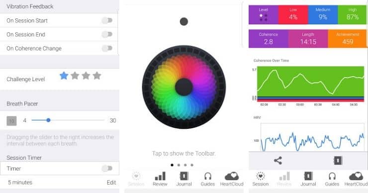 Inner Balance tracker screenshots