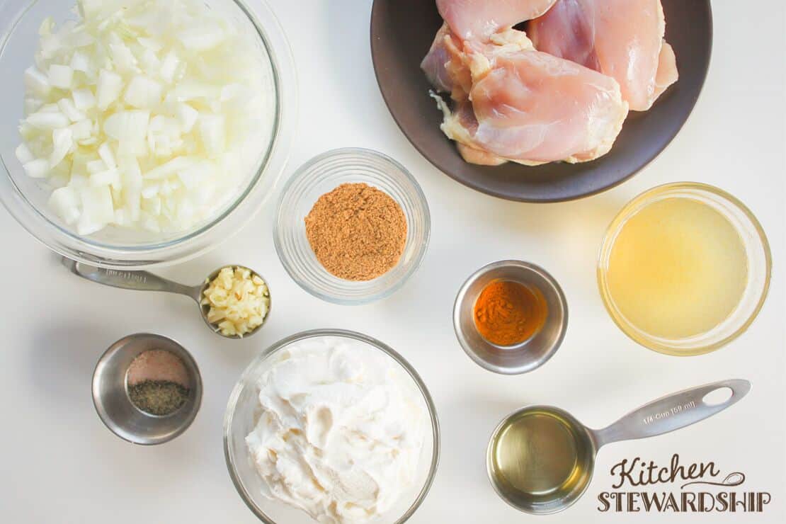 Ingredients ready for making Instant Pot Turmeric Chicken