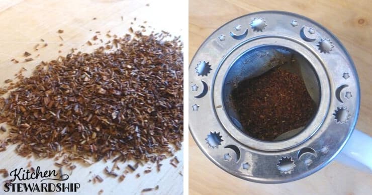 Rooibos red tea brewing 