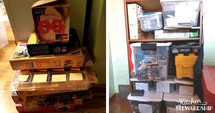 boxes of toys and tubs of toys