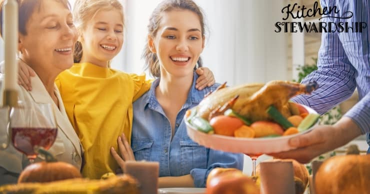 Family at Thanksgiving dinner