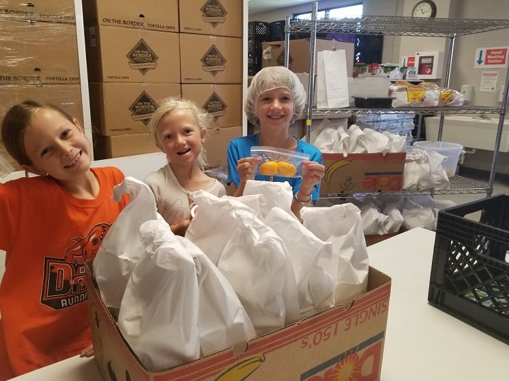 girls packing sack suppers, ideas for birthday celebrations