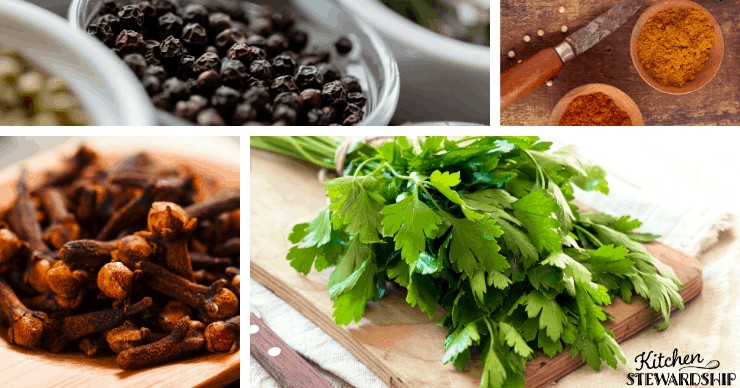 spices and herbs for gut healing include cloves, parsley, paprika, turmeric, black pepper