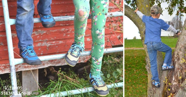 Kids climbing in barefoot shoes, cheap shoe for kids