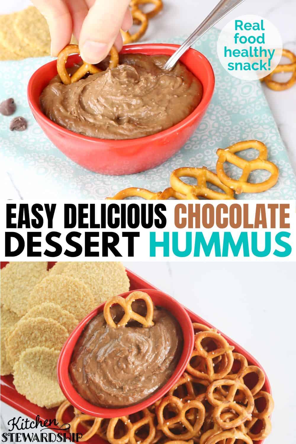 Easy, delicious chocolate dessert hummus