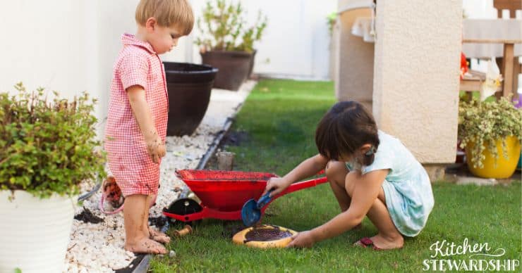 kids playing in the dirt