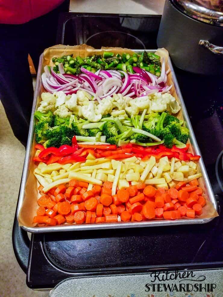 Rainbow veggies for roasting