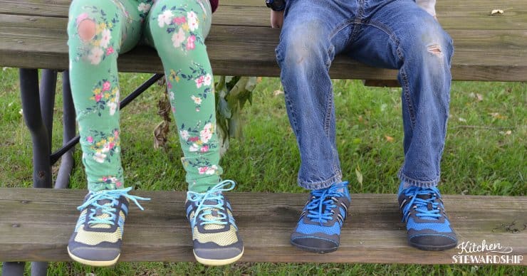 Kids wearing minimalist shoes