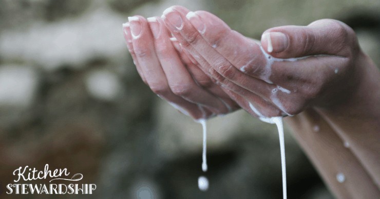 hand washing with regular soap