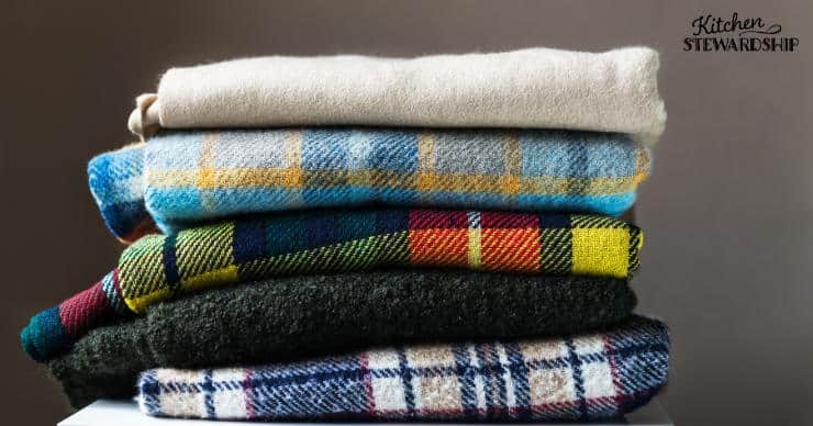 Stack of flannel blankets