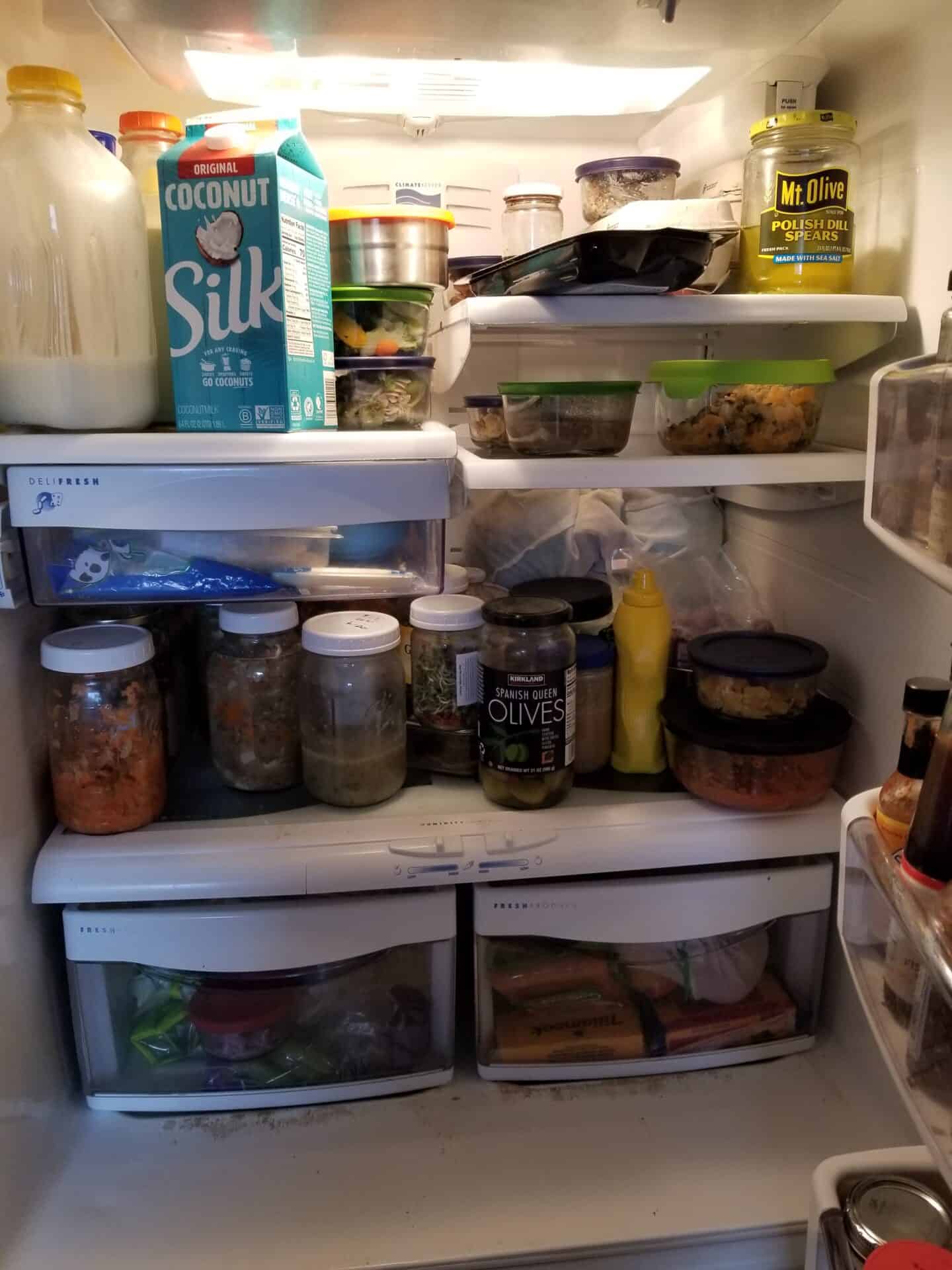 interior of refrigerator when quarantine grocery shopping