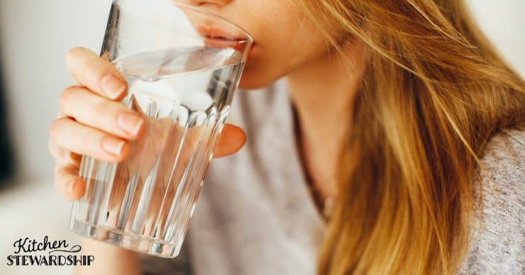 Woman drinking water