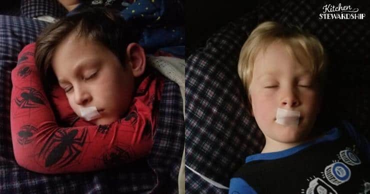 Kimball boys sleeping while mouth taping