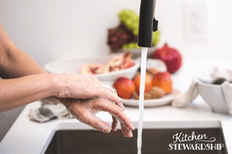 washing hands with non antibacterial soap