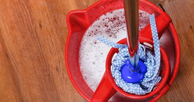 mopping hardwood floors