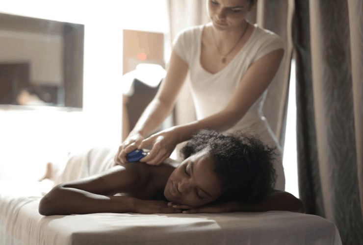 woman being massaged