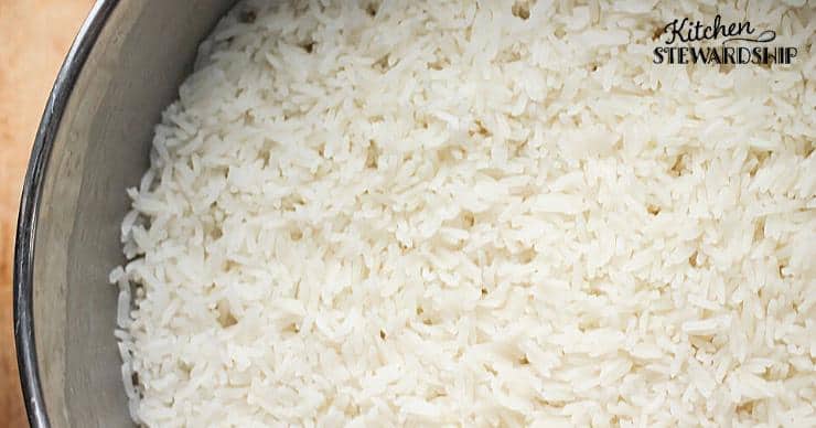 Rice in the Instant Pot insert, rice in the pressure cooker
