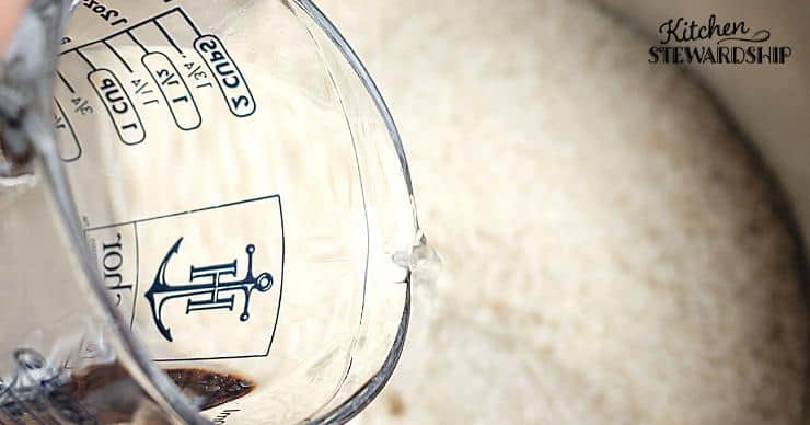 Cooking rice in the Instant Pot, pouring water into Instant Pot