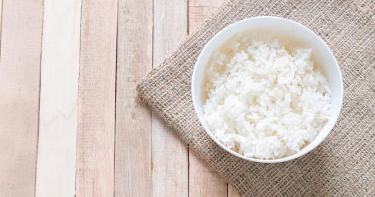 white rice in bowl on mat