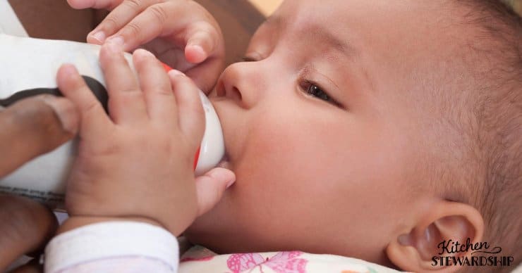 baby drinking a bottle