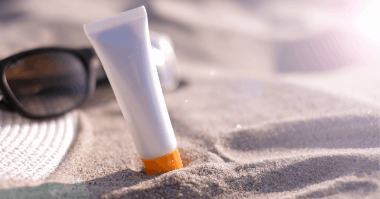 sunscreen on the beach