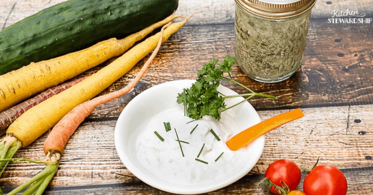 ranch dip, healthy party foods