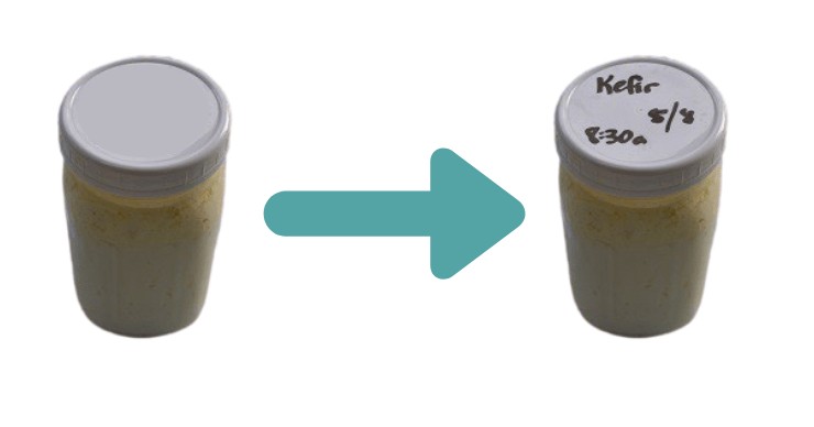 glass jar labeled with marker on lid