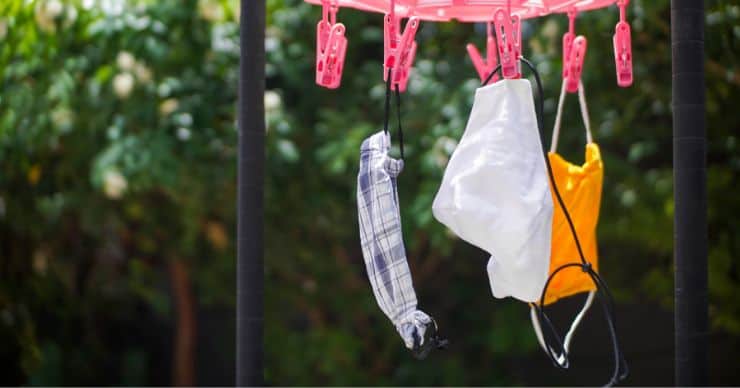 face masks drying