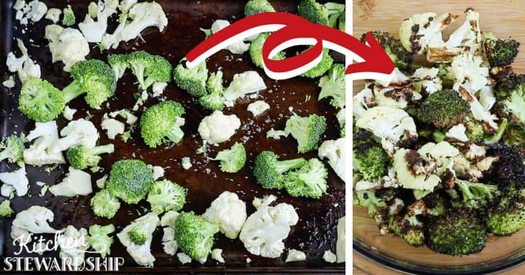 roasted cauliflower and broccoli 