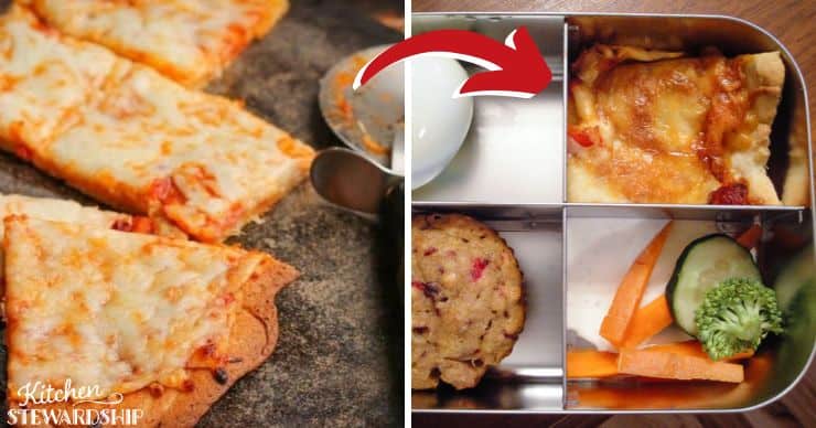 pizza in a school lunch box