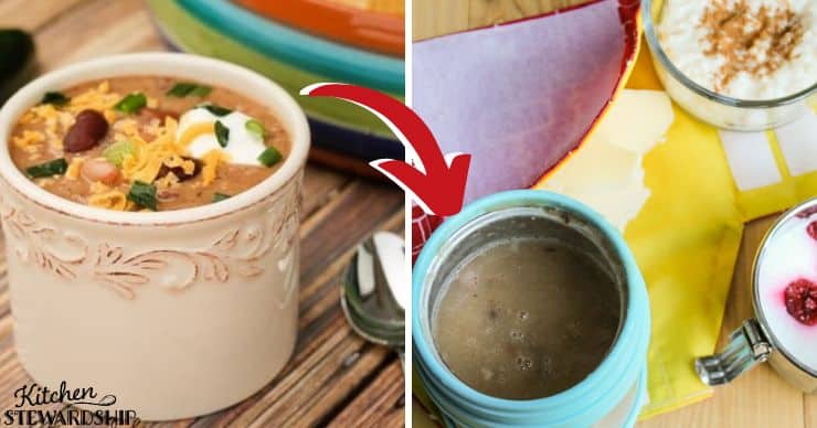 bean soup in a thermos