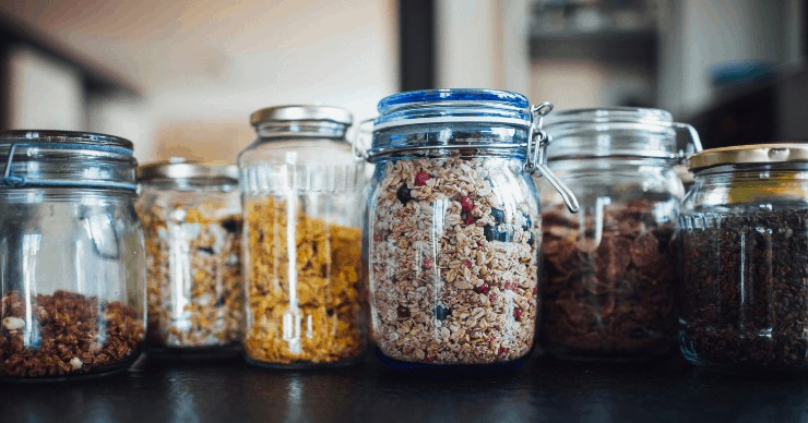 dry food storage in glass jars