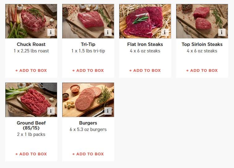 ButcherBox beef options