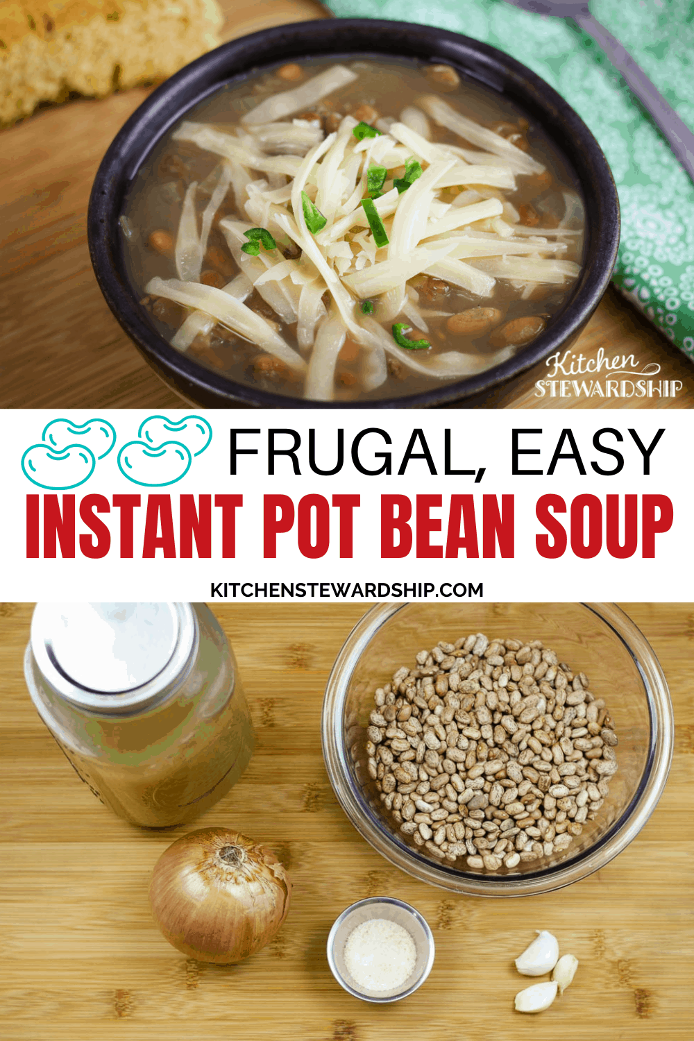 frugal easy instant pot bean soup