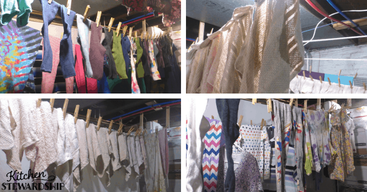 clothes hanging to dry