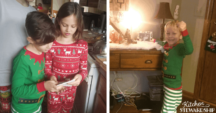 kids wearing Christmas pajamas