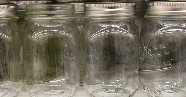 Mason jars on a shelf