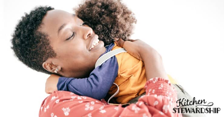 mother holding child