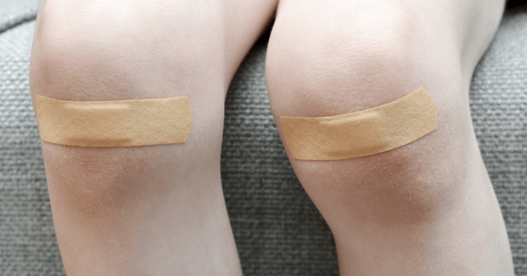 bandages on knees