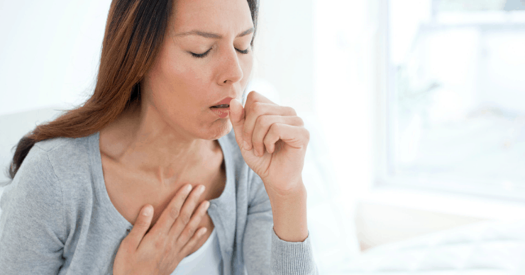 woman coughing