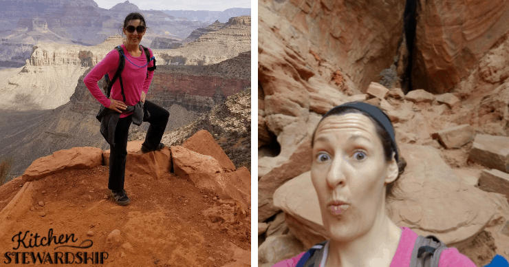 Katie hiking in xero shoes hiking boots