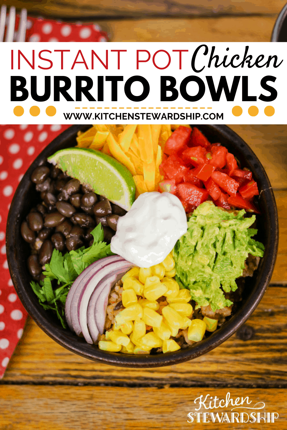 Instant Pot chicken burrito bowls