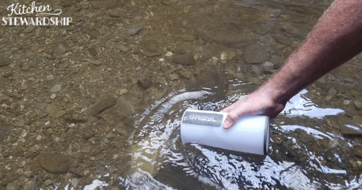 using the GRAYL water purifier